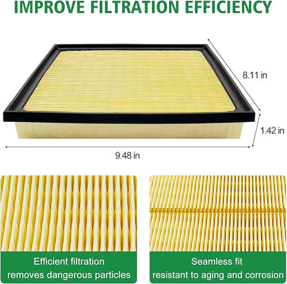 3PCS Cabin Engine Air Filter Kit Fits for 2022 2023 2024 2025 Tundra,2023-2025 Sequoia,Replacement for 87139-0C010,17801-F4010,CA12963,WA11653, JM871JM2963