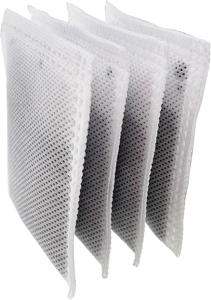 4 Pack Compact Activated Charcoal Odor Absorbing Filter Refill Deodorizer Compatible with iTouchless Cans 2.5 Gal, 3 Gal, 4 Gal and Other SmallTrash Cans Under 8 Gallons with Filter Compartment