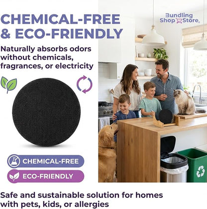Activated Charcoal Odor Absorber- (NO Adhesive) for Trash can lids Pack of 10 Filters for composters, Trash cans, Kitchens and Recycling Areas, pet Litter Boxes