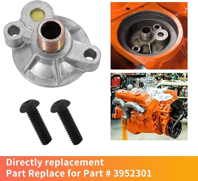 KIPA Oil Filter Adapter Replace for Small Block Chevy V8 Engines SBC BBC Spin On Bypass 305 307 327 350 400 396 402 427 454# 3952301