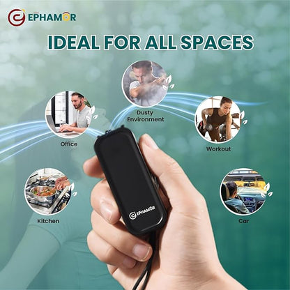 Mini Portable Air Purifier for Home, Car, Travel and More | 5 Days on Single Charge with 500 mAH Rechargable Battery | Fliterless Air Purifier