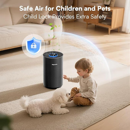 Upgraded Air Purifiers for Bedroom & Home with H14 True HEPA Filter, Covers Up to 1280ft², 360° Air Intake, Quiet Pet Air Purifier, Fragrance & Timer,Removes Smoke, Pet Dander & Pollen,Black