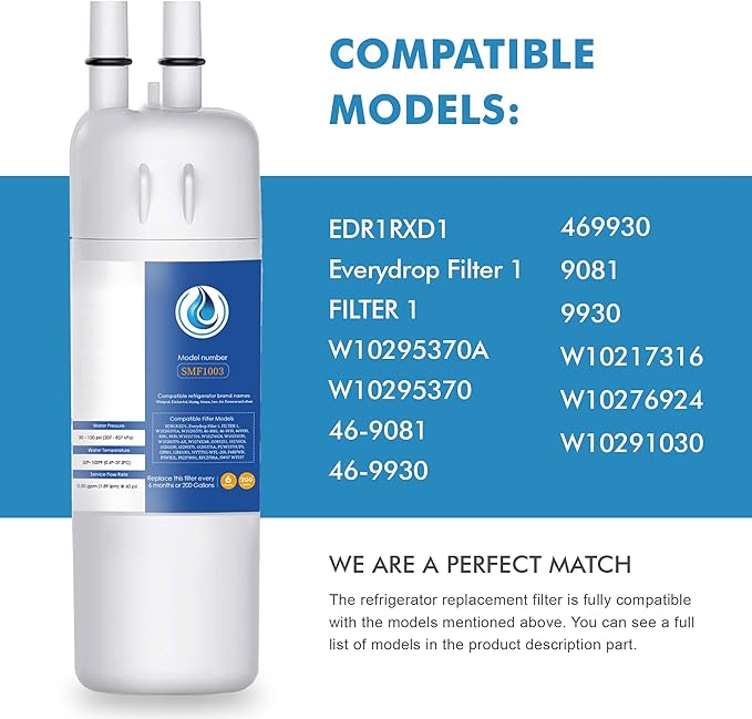 Replacement for EDR1RXD1, W10295370A, WHR1RXD1, Compatible with Kenmore 46-9081, 9081, 46-9930, 9930, P4RFWB, P8RFWB2L, W10276924, W10291030-2 Packs