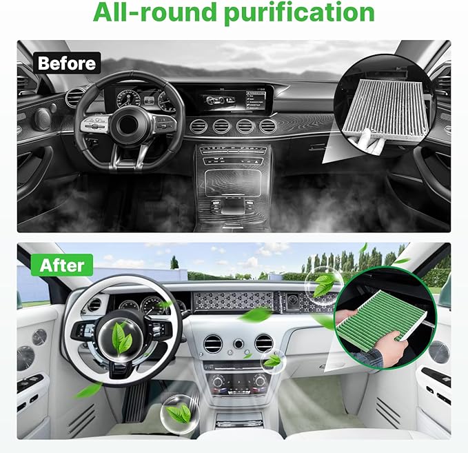 Engine+Cabin Air Filters Fit for Infiniti QX50 2.0L 2019-2025, Infiniti QX55 2022-2025 Engine Air Filter Replacement Cabin Air Filter Car Accessories# 165465NA1C 272775NA1A