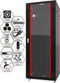 Sysracks 27U Wall Mount Server Rack Cabinet, 19” Locking Network Rack, 24” Deep, Glass Door, with Fan, PDU and Shelf