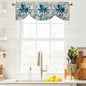 Sea Octopus Ocean Starfish Tie Up Valance Curtains,Nautical Anchor Vintage Wood Grain Kitchen Light Filtering Window Treatments with 3-inch Rod Pocket for Living Room,Bedroom,42x12In