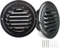 6 Inch Round Air Vent Cover,LouanXpert Stainless Steel Black Soffit Vent Cover Louvered Grille Wall Vent with Built-in Fine Mesh for Garage,House, Flat, Garage (150mm - 2PCS)