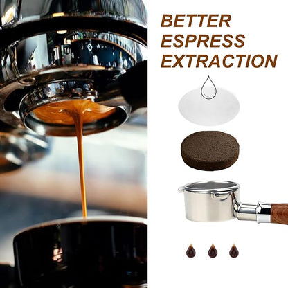 54mm Espresso Paper Filters, 300pcs Disposable Espresso Puck Paper Filters and Filter Storage Holder Compatible with Breville 54mm Portafilters Basket - Keep Shower Screen Clean