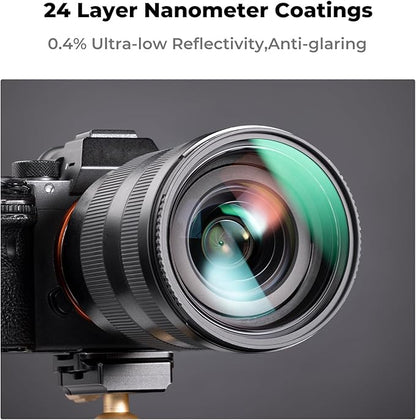 K&F CONCEPT 58mm CPL MCUV ND1000 Lens Filter 2 Lens Caps Kits Waterproof Polarizing + UV Protection + Fixed Neutral Density Camera Lens Filter with 24 Layer Coatings