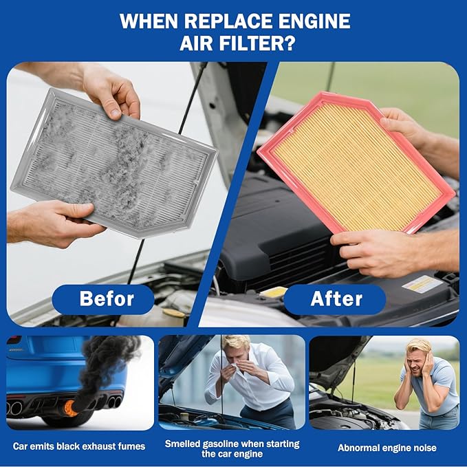 Cabin & Engine Air Filter Set Accessories for Jeep Wrangler 2018-2025 2026, Jeep Gladiator 2020-2025 2026 Activated Carbon Automotive Engine Cabin Air Filter Replacement for 68257030AA 68301863AA