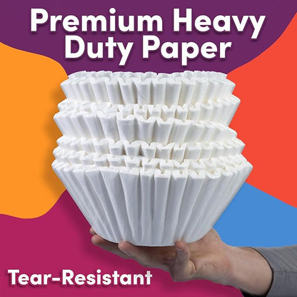 Extra Large Coffee Filters - (12.5” x 4.5” Inch) For 1.5 to 3 Gallon Commercial Machines - Premium Quality, Tall & Wide, No Ground Overflow - Restaurant & Cafe Use (250-Count Bulk Pack)