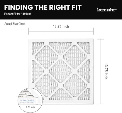 14x14x1 Air Filter MERV 8 (6-Pack), HVAC/Furnace AC Filter Replacement, Dust Defense–Comparable with MPR 600 & FPR 5 (Actual 13.75x13.75x0.75)