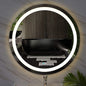Illuminated Bathroom Mirror 800 x 800 MM Round LED Wall Mounted Vanity Mirror with Touch Sensor and Demister Pad Anti -Fog Makeup Mirror for Home Hotel IP44 Rated
