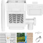 WADEO Rainwater Collection System, Rain Barrel Diverter Kit Fits for 2"x 3" or 3"x 4" Residential Downspouts, Downspout Diverter with Adjustable Valve and Filter, 5FT Hose, White