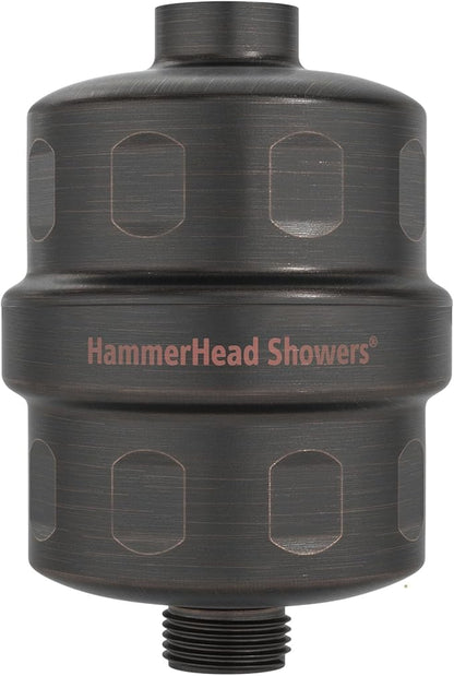HammerHead Showers® Solid Metal Shower Head Filter – KDF 55 Shower Filter, High Pressure Universal Shower Filters to Remove Toxic Chemicals – Removes Chlorine and Heavy Metals – Oil Rubbed Bronze