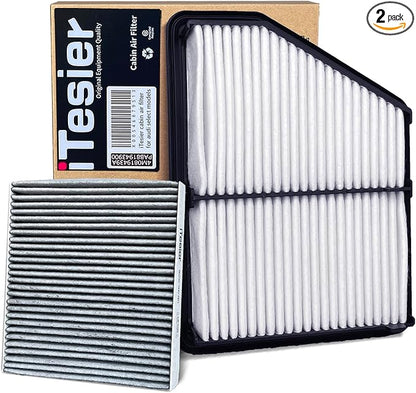 Engine & Cabin Air Filter Kit for Civic 2.0L (2016-2025), HRV HR-V (2023-2025), (Naturally Aspirated ONLY), OEM 17220-5BA-A00, CA12051, 80292TF0G01 (NOT FOR Civic Type R/Hatchback Turbo)