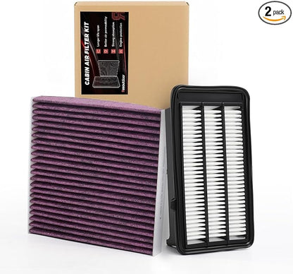 Engine & Upgrade Cabin Air Filter Kit Compatible with 2017-2022 CRV 1.5L 4Cyl L Gas(Not for 2.0L 2.4L and Hybrid), 2016-2021 Civic 1.5L 4Cyl L Gas(Not for 2.0L), Replaces# 17220-5AA-A00, 80292-TF0-G01