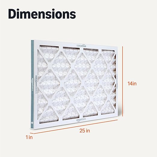 Amazon Basics Merv 5 AC Furnace Air Filter 14x25x1 inches, Pack of 6 (Actual size: 13.75" x 24.75" x 0.75")