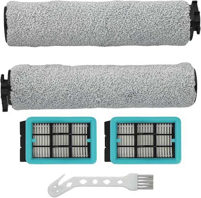Replacement Roller Brushes and Filters Compatible with for CrossWave 3831 HF2 3845 3847 3848 Wet Dry Vacuum Floor Scrubber
