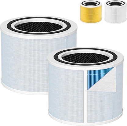 Core 300 Smoke Replacement Filter for LEVOIT Core 300-P Core 300 Core 300S Core 300S-P VortexAir Air Purifie-r, Core 300-RF, 4-in-1 HEPA Activated Carbon, 2 Pack, Blue