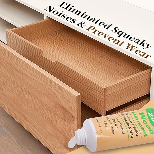 Wood Drawer Wax Lubricant Paste Door Lubricant Wear-Resistant Eliminate Sticking Noise Loosen Drawer Slide Grease for Wood Furniture, Window Track, Sliding Glass Doors, Hinges, 1 oz 1-Pack
