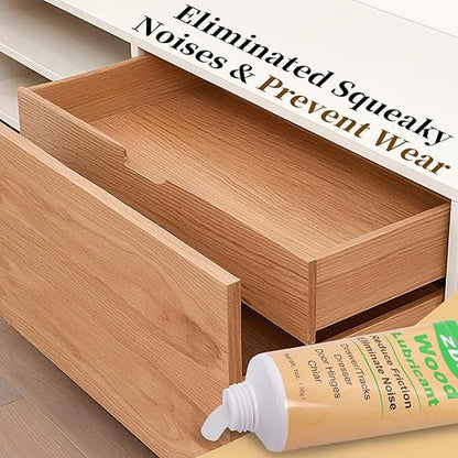 Wood Drawer Wax Lubricant Paste Door Lubricant Wear-Resistant Eliminate Sticking Noise Loosen Drawer Slide Grease for Wood Furniture, Window Track, Sliding Glass Doors, Hinges, 1 oz 1-Pack