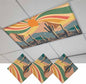 Fluorescent Light Covers for Ceiling Lights Cactus Desert Magnetic Light Filters 3 Pack 4x2 ft Boho Abstract Sun Mountain Rainbow Ceiling Lights Cover for Classroom Office School Home Drop Lamp Decor