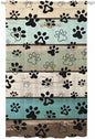 Sheer Curtains 108 Inches Long, Sage Green Brown Paw Prints Semi Sheer Curtains Light Filtering Window Treatment, Vintage Farmhouse Wooden Grain Privacy Voile Drapes for Living Room 52x108 Inch