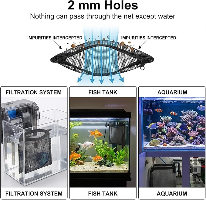 20Pcs Media Bags for Aquarium Fine Mesh Bag Aquarium Filter Media Bags with Plastic Zipper Suitable for Activated Carbon, Filter Stones, Ceramic Rings (4 x 4 inches)