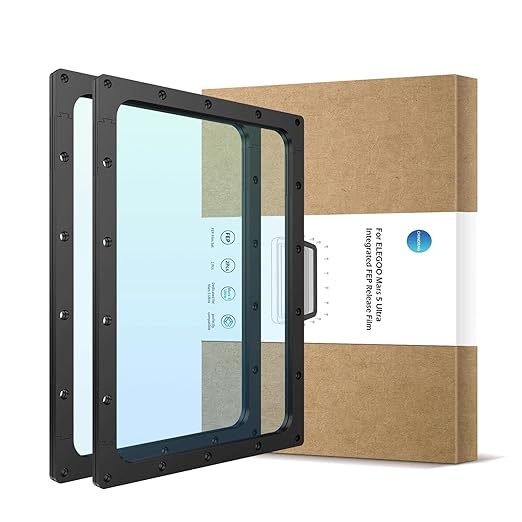 2PCS FEP Release Films Replacement for ELEGOO Mars 5 Ultra, Integrated Design Upgrades Resin Vat Pre-Installed FEP Film for 3D Printer Accessories, 195 x 138 x 0.15mm