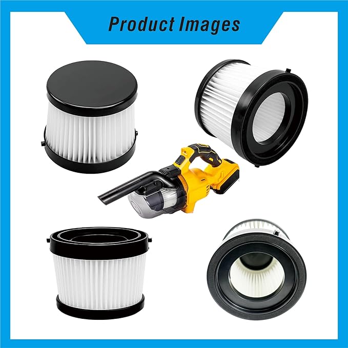 Suitable for DeWalt DCV501HB 20V DCV5011H Air Filter Replacement, Pack of 4