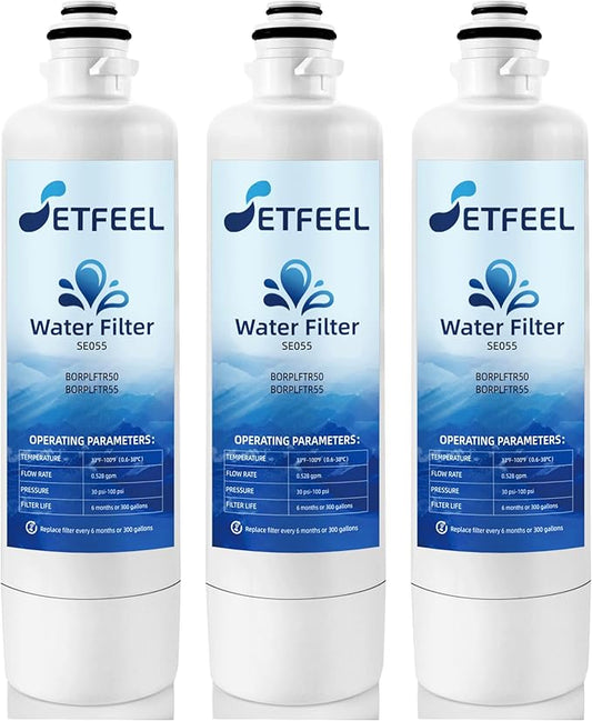 11032531 Refrigerator Water Filter For Bosch, Ultra-Clarity Pro BORPLFTR50, Fit Thermador Water Filter Replacement BORPLFTR55 B36CT80SNS B36CD50SNS Replfltr55, Ra450022, 3 Pack SETFEEL