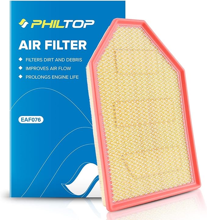 PHILTOP Engine Air Filter, Compatible with CA11257 Dodge Charger 2011-2023, Challenger 2011-2019, 2020-2023 5.7L/3.6L/6.4L, Chrysler 300 2011-2023, Improve Engine Performance Car Accessories