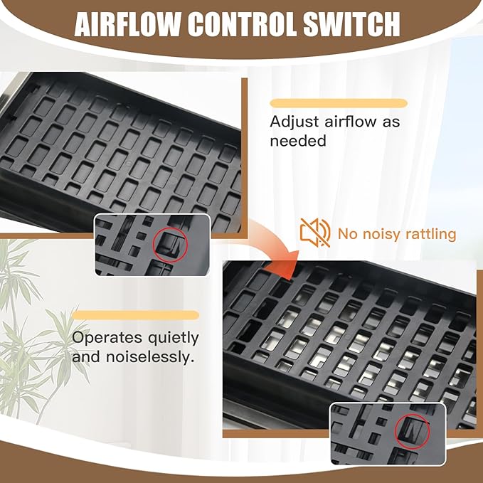 4X10 Inch Floor Vent for Room 2 Packs Floor Grates Heavy Duty Walkable Steel Floor Register Easy Adjust Air Floor Vents Brushed Black Color