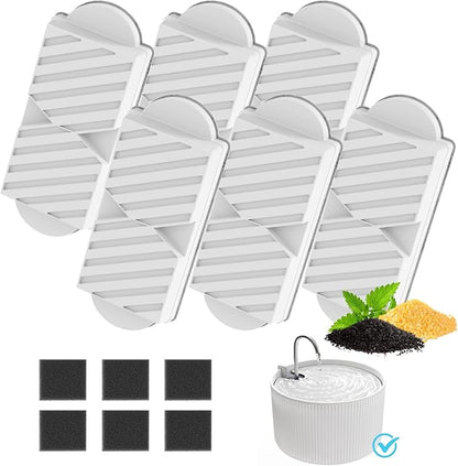 Cat Water Fountain Filters for 74oz/2.2L Ceramic Cat Water Fountain, Replacement Filters (6+6 Pack)