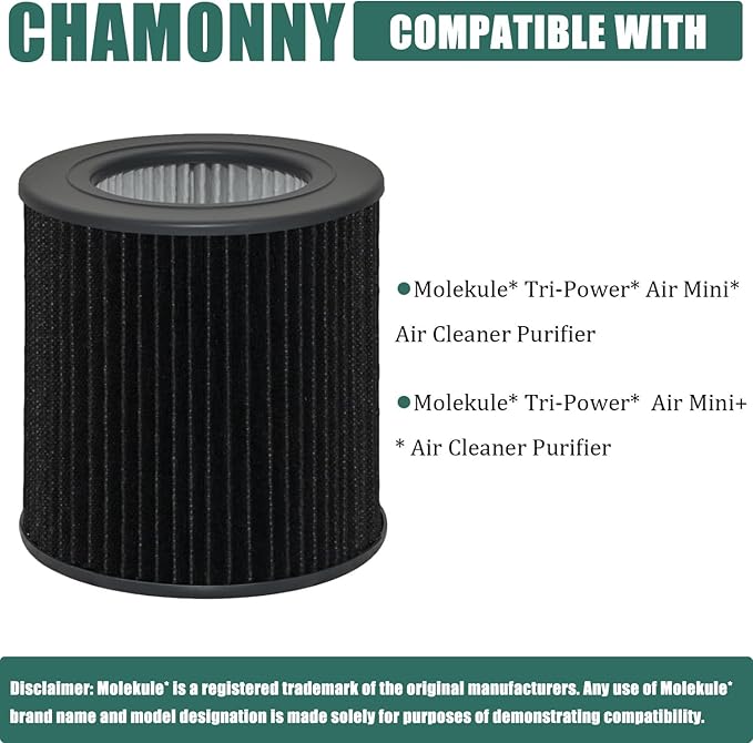 Air Mini PECO-HEPA Tri-Power Filter Replacement, Compatible with Molekule PECO-HEPA Tri-Power Air Mini and Air Mini+ Air Purifier, 1 Pack