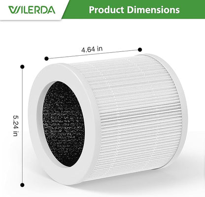 4 Pack A1 Replacement Filter Compatible with VEWIOR Air Purifier HQSC-50, HQKJ-80, AMEIFU AP01W, KOIOS HQKJ-50 Air Pur ifier, 3-in-1 HEPA Air Cleaner Filter