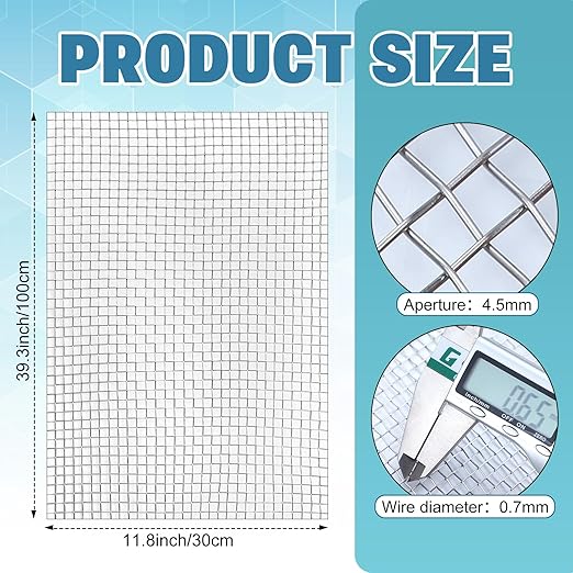 SATINIOR 2 Packs 11.8 x 39.3 Inch 304 Stainless Steel Woven Wire Mesh Fine Screen for Vent, Garden, Cage, Window Screen, Filter, Filtration Cloth, Vent Mesh (5 Mesh)