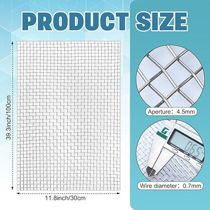 SATINIOR 2 Packs 11.8 x 39.3 Inch 304 Stainless Steel Woven Wire Mesh Fine Screen for Vent, Garden, Cage, Window Screen, Filter, Filtration Cloth, Vent Mesh (5 Mesh)