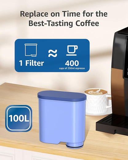 Maxblue Replacement Coffee Water Filter, Compatible with Philips® AquaClean® Filter CA6903/10 CA6903/22, Reduces Limescale Content in Water, TÜV SÜD Certified, Reduces PFAS, PFOA/PFOS (Pack of 4)
