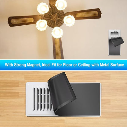 Magnetic Floor Register Vent Covers, 5.5 x 12 Inch Superior Hold Vent Covers for Home, Air Vent Covers for Sealing Floor, Wall, and Ceiling Registers, RV and HVAC