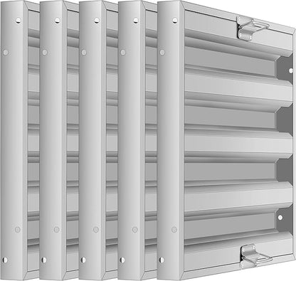 Hood Filters 19.5W x 24.5H Inch, 430 Stainless Steel, Commercial Kitchen Range Hood Baffle Grease Filter, 4 Groove, for Restaurant Exhaust Hood Systems, Easy to Clean (5 Pack)