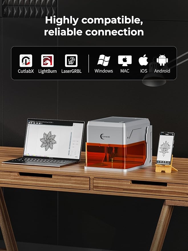A1 Pro 10W Mini Laser Engraver with Camera, Portable Laser Engraver and Cutter Desktop Lazer Engraving Machine for Wood Leather Painted Metal Glass, Home DIY, Small Business, Class 1