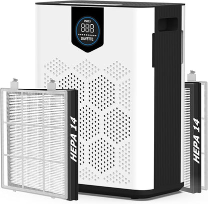 Air Purifiers for Home up to 3000 Sq Ft with Washable Filters, 2x H14 True HEPA Filter, 2xSpeed Fan with Turbo Mode, CADR 500m³/h Remove Pet Hair Odor, 22dB Sleep Mode for Bedroom, Large Room,Office