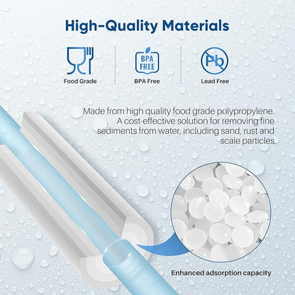 PUREPLUS 1 Micron 20" x 4.5" Whole House Sediment Home Water Filter Replacement Cartridge, Compatible with DGD-2501-20, AP810-2, P1-20BB, FP25B, FPMB-BB1-20, SDC-45-2001, 4 Pack
