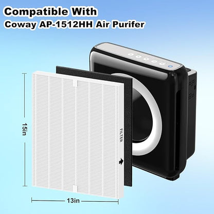AP-1512HH replacement filter Compatible with Coway Airmega AP-1512HH,2 Filters and 4 Carbon Pre-Filters