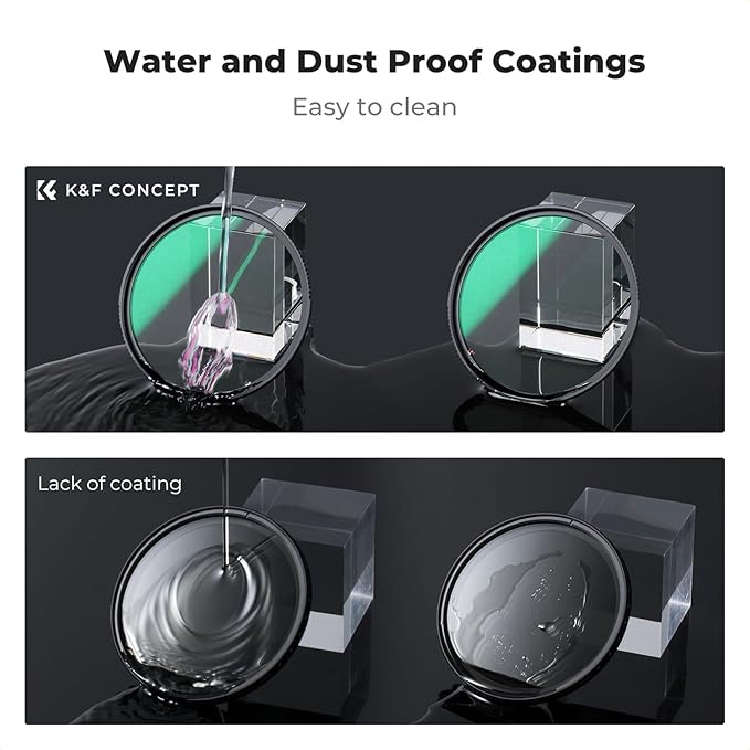 K&F CONCEPT 77mm Black Diffusion 1/4 & 1/8 Lens Filter Kit (2 Pcs), Mist Cinematic Effect Filter for Vlog/Video/Portrait Image with 28 Multi-Layer Coated