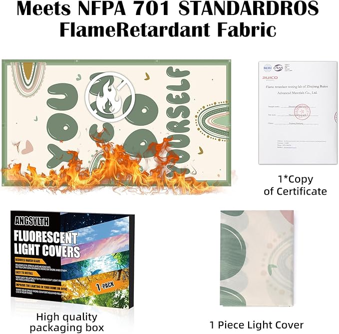 Fluorescent Light Covers - Classroom Covers for Ceiling Lights, 1 PCS 4 x 2 Feet Magnetic Light Filters, Classroom, Office Decor (You can do Yourself)