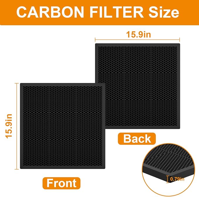 3-Stage Filtration Replacement Filters for M-T Air Scrubber, MERV-10 Pre-Filter, HEPA Filter & Carbon Filter Set (3 Pack) For Clean Air & Odor Control