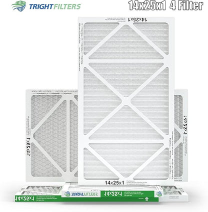 14x25x1 Air Filter 4 Pack, MERV 8 Pleated Dust Defense Air Filters Replacement Air Conditioner HVAC AC Furnace Filter, Durable and Lightweight